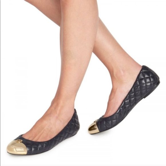 Tory Burch Kaitlin Quilted Captoe Flats size 6.5 - Picture 2 of 16